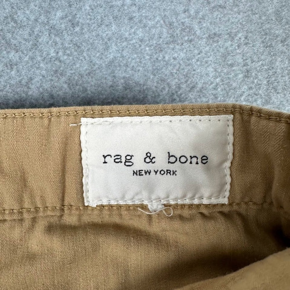 Rag & Bone Men's Chino Pants Flat Front Straight Leg Casual Size 34x27 Tan Khaki - Picture 3 of 10